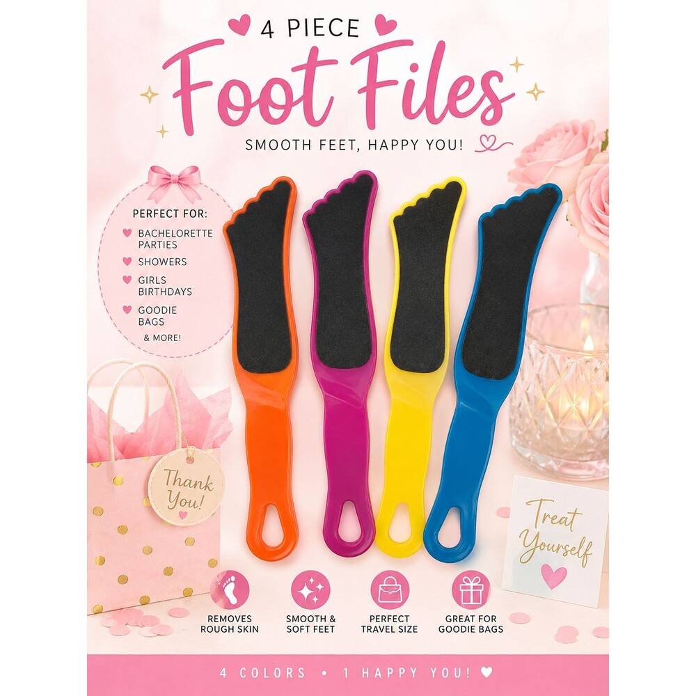 Trim Foot File Lot of 4 Pedicure Callus Remover Double Sided New Party Favors